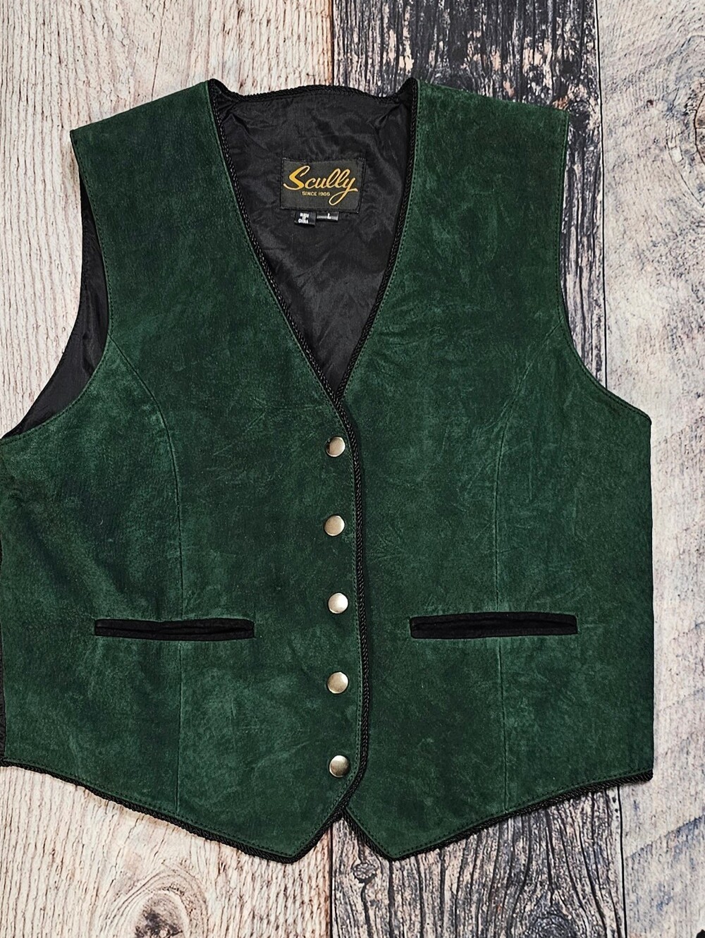 Vintage Scully Western Snap Button Suede Leather Vest Women's Size Large